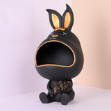 Maxbell Rabbit Figurine Organizer Candy Trinket Storage Box Tray Home Decoration Black