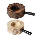 Maxbell Wood Tea Light Candle Holder Pillar Candle Stand Dinner Table Home Decor Brown