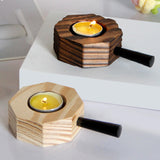 Maxbell Wood Tea Light Candle Holder Pillar Candle Stand Dinner Table Home Decor Brown