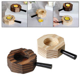 Maxbell Wood Tea Light Candle Holder Pillar Candle Stand Dinner Table Home Decor Brown