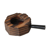 Maxbell Wood Tea Light Candle Holder Pillar Candle Stand Dinner Table Home Decor Brown