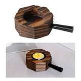 Maxbell Wood Tea Light Candle Holder Pillar Candle Stand Dinner Table Home Decor Brown