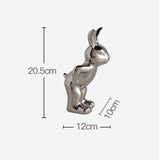 Maxbell Ceramic Rabbit Ornament Wine Rack Bunny Sculpture for Wine Cabinet Decor StyleA