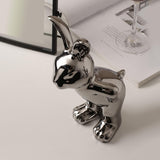 Maxbell Ceramic Rabbit Ornament Wine Rack Bunny Sculpture for Wine Cabinet Decor StyleA