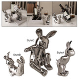 Maxbell Ceramic Rabbit Ornament Wine Rack Bunny Sculpture for Wine Cabinet Decor StyleA