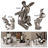 Maxbell Ceramic Rabbit Ornament Wine Rack Bunny Sculpture for Wine Cabinet Decor StyleA