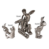 Maxbell Ceramic Rabbit Ornament Wine Rack Bunny Sculpture for Wine Cabinet Decor StyleA
