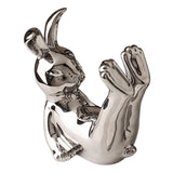 Maxbell Ceramic Rabbit Ornament Wine Rack Bunny Sculpture for Wine Cabinet Decor StyleC