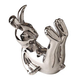 Maxbell Ceramic Rabbit Ornament Wine Rack Bunny Sculpture for Wine Cabinet Decor StyleC