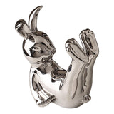 Maxbell Ceramic Rabbit Ornament Wine Rack Bunny Sculpture for Wine Cabinet Decor StyleC