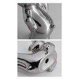 Maxbell Ceramic Rabbit Ornament Wine Rack Bunny Sculpture for Wine Cabinet Decor StyleC