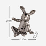 Maxbell Ceramic Rabbit Ornament Wine Rack Bunny Sculpture for Wine Cabinet Decor StyleD