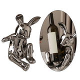 Maxbell Ceramic Rabbit Ornament Wine Rack Bunny Sculpture for Wine Cabinet Decor StyleD