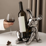 Maxbell Ceramic Rabbit Ornament Wine Rack Bunny Sculpture for Wine Cabinet Decor StyleD
