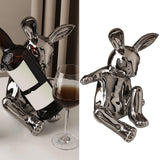 Maxbell Ceramic Rabbit Ornament Wine Rack Bunny Sculpture for Wine Cabinet Decor StyleD