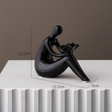 Maxbell Abstract Lady Statue Art Crafts for Desktop Bookshelf Housewarming Gift Black