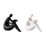 Maxbell Abstract Lady Statue Art Crafts for Desktop Bookshelf Housewarming Gift Black