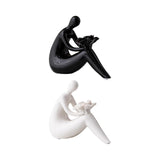 Maxbell Abstract Lady Statue Art Crafts for Desktop Bookshelf Housewarming Gift Black