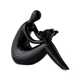 Maxbell Abstract Lady Statue Art Crafts for Desktop Bookshelf Housewarming Gift Black