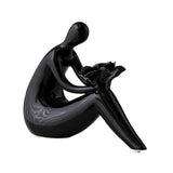 Maxbell Abstract Lady Statue Art Crafts for Desktop Bookshelf Housewarming Gift Black