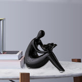 Maxbell Abstract Lady Statue Art Crafts for Desktop Bookshelf Housewarming Gift Black