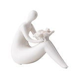 Maxbell Abstract Lady Statue Art Crafts for Desktop Bookshelf Housewarming Gift White