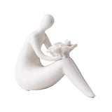 Maxbell Abstract Lady Statue Art Crafts for Desktop Bookshelf Housewarming Gift White