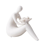 Maxbell Abstract Lady Statue Art Crafts for Desktop Bookshelf Housewarming Gift White