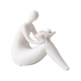 Maxbell Abstract Lady Statue Art Crafts for Desktop Bookshelf Housewarming Gift White