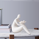 Maxbell Abstract Lady Statue Art Crafts for Desktop Bookshelf Housewarming Gift White