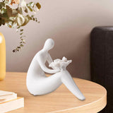 Maxbell Abstract Lady Statue Art Crafts for Desktop Bookshelf Housewarming Gift White