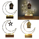 Maxbell Rustic Eid Ramadan Mubarak Decorations LED Lights for Indoor Outdoor Islamic Black