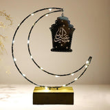 Maxbell Rustic Eid Ramadan Mubarak Decorations LED Lights for Indoor Outdoor Islamic Black