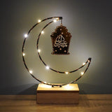 Maxbell Rustic Eid Ramadan Mubarak Decorations LED Lights for Indoor Outdoor Islamic Black