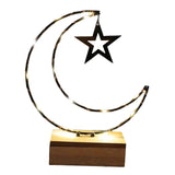 Maxbell Rustic Eid Ramadan Mubarak Decorations LED Lights for Indoor Outdoor Islamic Black Star