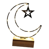 Maxbell Rustic Eid Ramadan Mubarak Decorations LED Lights for Indoor Outdoor Islamic Black Star