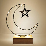 Maxbell Rustic Eid Ramadan Mubarak Decorations LED Lights for Indoor Outdoor Islamic Black Star
