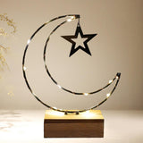 Maxbell Rustic Eid Ramadan Mubarak Decorations LED Lights for Indoor Outdoor Islamic Black Star