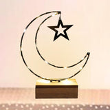 Maxbell Rustic Eid Ramadan Mubarak Decorations LED Lights for Indoor Outdoor Islamic Black Star