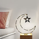 Maxbell Rustic Eid Ramadan Mubarak Decorations LED Lights for Indoor Outdoor Islamic Black Star