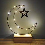 Maxbell Rustic Eid Ramadan Mubarak Decorations LED Lights for Indoor Outdoor Islamic Black Star
