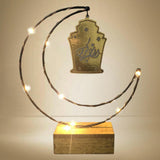Maxbell Rustic Eid Ramadan Mubarak Decorations LED Lights for Indoor Outdoor Islamic Gold