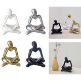 Maxbell Abstract Thinker Statue Tabletop Decorative Sculpture for Home Hotel Decor White