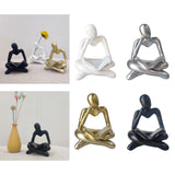 Maxbell Abstract Thinker Statue Tabletop Decorative Sculpture for Home Hotel Decor White