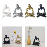 Maxbell Abstract Thinker Statue Tabletop Decorative Sculpture for Home Hotel Decor White