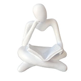 Maxbell Abstract Thinker Statue Tabletop Decorative Sculpture for Home Hotel Decor White