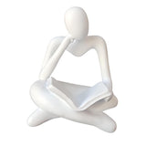 Maxbell Abstract Thinker Statue Tabletop Decorative Sculpture for Home Hotel Decor White