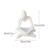 Maxbell Abstract Thinker Statue Tabletop Decorative Sculpture for Home Hotel Decor White