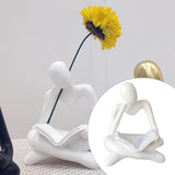 Maxbell Abstract Thinker Statue Tabletop Decorative Sculpture for Home Hotel Decor White