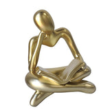 Maxbell Abstract Thinker Statue Tabletop Decorative Sculpture for Home Hotel Decor Gold